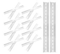 JECOMPRIS 20Pcs Aluminum Din Rail 300Mm C45 Electrical Box Mounting Track for Circuit Breakers Terminal Blocks Distribution Box Linear Rail