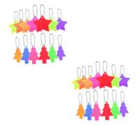 JECOMPRIS 26 Pcs Reflective Pendant Charms Star and Christmas Tree Shapes Safety Reflectors for Keys Bags Clothes High Visibility Accessories for Night Walking Running Cycling and Party