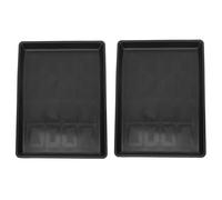 JECOMPRIS 2pcs Black Plastic Pet Poop Trays Lightweight and Stain Resistant Dog Cage Replacement Pans Suitable for Household Pet Potty and Puppy Training
