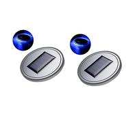 JECOMPRIS 2pcs Car Cup Holder Accessory Led Drink Coaster Pad Solar-powered Auto-turn off Easy Install