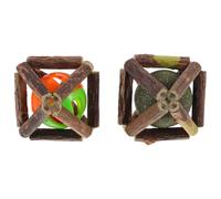 JECOMPRIS 2pcs Cat Chewing Ball Actinidia Polygama for Indoor Cats Natural Catnip Toy for Teeth Cleaning and Mental Stimulation Relaxing Healthy Chew Toy at Home