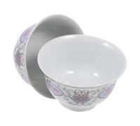 JECOMPRIS 2pcs Ceramic Mongolian Ethnic Wind Five Livestock Food Bowls, Medium Size Rice and Butter Tea Bowls for Home Kitchen Dining