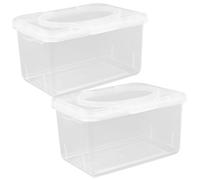 JECOMPRIS 2pcs Cleansing Tissue Box Lid Reusable Wipe Holder Dispenser for Bathroom for Wet Wipes and Diaper Changes Pp Material Convenient Storage