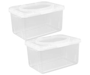 JECOMPRIS 2pcs Cleansing Tissue Box Lid Reusable Wipe Holder Dispenser for Bathroom for Wet Wipes and Diaper Changes Pp Material Convenient Storage
