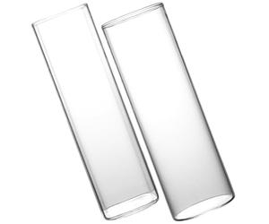 JECOMPRIS 2pcs Glass Cocktail Cups Set Straight Cold Coffee Glass for Mojito Wine and Iced Drinks Square Round Drinkware for Home and Party