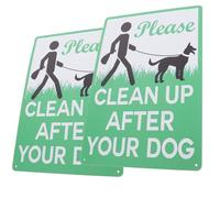 JECOMPRIS 2pcs Green Iron Funny Dog Sign for Garden and Lawn with Clearly Visible Font, Yard Indicator Warning to Prevent Pet Dogs from Urinating and Defecating in Courtyard