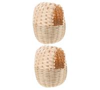 JECOMPRIS 2pcs Handwoven Bamboo Bird Nest Decoration Multi Functional Bird Cage Adornment for Home Ventilated Woven Nest for Animals Bamboo Material
