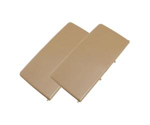 JECOMPRIS 2pcs Inside Vehicle Mirror Visor Cover for Deep Beige Flip Cover Design Angle Sun Visor Vanity Mirror Replacement Easy to Clean Automotive Interior Accessory