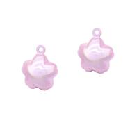 JECOMPRIS 2pcs Japanese Cherry Blossom Copper Bell Pendant Leakproof Sealed Wrinkle Paint Hanging Accessory for DIY Keychains Bracelets Backpacks Festive Decoration in Pink