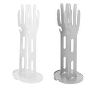 JECOMPRIS 2pcs Kitchen Glove and Towel Drying Stand Quick Drying Storage Rack with Stable Base for Worktop Organization Practical Multi Use Holder for Household Gloves and Cloths White and