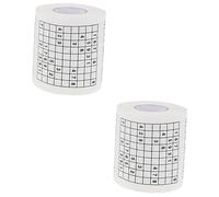 JECOMPRIS 2pcs Patterned Toilet Roll Paper Sudoku Design Tissue Roll for Bathroom Fun Comfortable Tissue for Home Shop