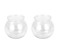 JECOMPRIS 2pcs Plastic Fish Bowls Small round Desktop Fish Tanks for Goldfish with Simple to Decorate and Easy to Clean Features for Household and DIY Miniature Water Garden