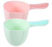 JECOMPRIS 2pcs Plastic Water Ladle Long Handle Bath Bucket Shower Ladle Kitchen Utensil Portable Water Scoop