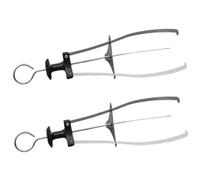 JECOMPRIS 2Pcs Stainless Steel Kitchen Plate Lifter Scalding Dish Gripper Folding Pan Retriever Bowl Clip Ergonomic Comfortable Grip for Hot Plates and Bowls Random Color