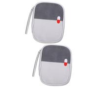 JECOMPRIS 2pcs Travel Medication Bag Pill Box Organizer Cool Bag Oxford Cloth for