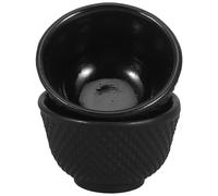 JECOMPRIS 2Pcs Vintage Cast Iron Tea Cups 35Ml Small Handleless Chinese Tea Ceremony Bowls Traditional Kung Fu Teaware for Home and Travel