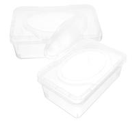 JECOMPRIS 2Pcs Wipes Dispenser Box with Lid Portable Weighted Wipes Case for Tissue Storage and Dust Protection Easy One-Handed Use Suitable for Kitchen Bathroom and Living Organization