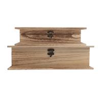 JECOMPRIS 2pcs Wooden Book Shaped Organizer Box with Flip Lid for Easy Access, Decorative Keepsake Storage Boxes Made of Wood, for Living Space and Study, Elegant Design