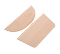 JECOMPRIS 2Pcs Wooden Dough Scraper Set with Beech Wood, Semi-Circle and Square Shaped Cutters, 18.5X9Cm and 17X9.5Cm for Baking, Pastry Cutting and Dough Slicing in Home Kitchen