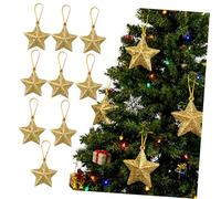JECOMPRIS 30 Pcs Christmas Tree Gold Glitter Star Ornaments Pendant Mini Hanging Stars Decoration Festive Embellishments for Holiday Parties Weddings Home