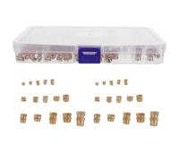 JECOMPRIS 300Pcs Heat Set Brass Insert Nuts Assortment M2-M6 1/4-20 Threaded Knurled Inserts for 3D Printing and Plastic Embedding Industrial Fasteners