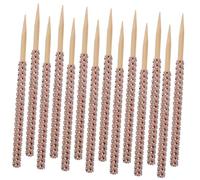 JECOMPRIS 32Pcs Rose Gold Decorative Apple Sticks Festival Fruit Picks Multi Function Cake Lollipop DIY Sticks for Party and Holiday Celebration
