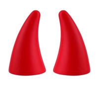 JECOMPRIS 3d Red Elasticity Devil Horns Stickers 2pcs Car Styling Bumper Protector Anti-collision Device Decorative Car Roof and Bumper Accessories for Uk Vehicles