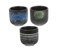 JECOMPRIS 3pcs Ceramic Tea Cups Japanese Style Drinking Cups 200ml Not Easy to Break and Fade Suitable for Office and Home Decoration