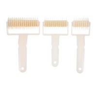 JECOMPRIS 3pcs Pizza Dough Docker Roller with Ergonomic Handles Plastic Pastry Wheel for Baking Professional Lattice Cutter Tools for Home and Commercial Kitchen White