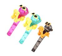 JECOMPRIS 3pcs Pop-up Lollipop Holder Cartoon Robot Novelty Candy Case in Assorted Color with Button-activated Function Practical Premium Plastic Material Creative Funny Lovely Toy for Random Color