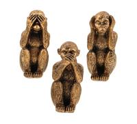 JECOMPRIS 3pcs Resin Monkey Figurines Detailed Animal Statue Decor with Lifesize Expressions Artistic Wise Sculptures for Home Office Living Room Shelf Display