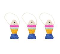 JECOMPRIS 3pcs Sisal Cat Grinding Claw Fish Shape Pet Cat Playing for Exercise and Claw Sharpening Suitable for Indoor Lonely Random Color