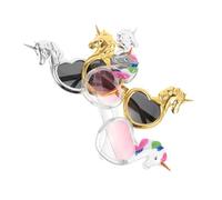 JECOMPRIS 3pcs Unicorn Costume Glasses Party Favor for Reusable Photo Booth Props Rainbow Eyewear Comfortable Fit Birthday Shower Wedding Theme