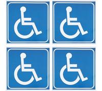 JECOMPRIS 4-Pack Disabled Wheelchair Sign Stickers 3X3 Inch Waterproof Self Adhesive Disability Access Decals for Wheelchair Safety and Vehicle Use