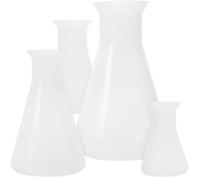 JECOMPRIS 4 Pcs Plastic Erlenmeyer Flasks, 50Ml-500Ml Graduated Conical Measuring Bottles, Space-Saving Lab Flask Set for School Laboratory Chemistry Class, Easy to Store