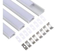 JECOMPRIS 4 Sets U-Shaped Aluminum Groove Led Aluminum Trough Led Track Strip Cover Lamp Cover White Strip Lights Frosted Tube Diffuser Cm Induction Alloy Matte Tube