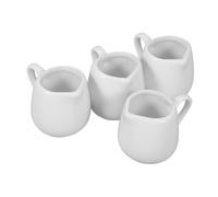 JECOMPRIS 4pcs Ceramic Milk Jug Set Handle, 50ml Mini Sauce Mug and Creamer Cups for Coffee and Sauce Serving, Sturdy Porcelain Containers Suitable for Kitchen and Table Use