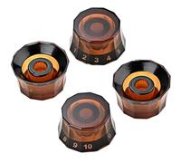 JECOMPRIS 4pcs Plastic Guitar Volume Knobs with Black Edge for Rotary Potentiometer, Easy to Install and Remove, Simple Structure, Suitable for Electric Guitar and Bass Accessories