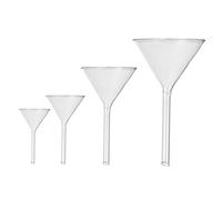 JECOMPRIS 4pcs Short Neck Glass Funnels Laboratory Analytical Chemistry Borosilicate Labware for Liquid and Powder Transfer Reusable High Temperature Resistant Funnels for Science