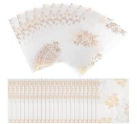 JECOMPRIS 50 Pcs Invitation Sleeves Invitations Wraps Vellum Envelopes Two-Side Offset Paper Sturdy Easy to Carry Unique Floral Designs Fashionable Showers Exhibitions