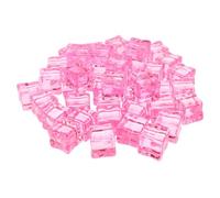 JECOMPRIS 50pcs Reusable Plastic Square Ice Cubes Washable Artificial Ice Cubes for Fish Tank Decor and Photo Props