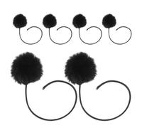 JECOMPRIS 6pcs Black Plush Replacement Cat Balls with Bells for Cat Tree Accessories, Multifunctional Design and Safety Tested Hanging for Kitten Play and Exercise
