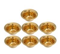 JECOMPRIS 7pcs Brass Buddhist Offering Cups Set Wear Resistant Holy Water Bowls for Meditation Yoga Ritual Worship and Decorative Use
