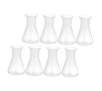 JECOMPRIS 8pcs Plastic Erlenmeyer Flasks Conical Laboratory Chemical Plastic Flask with Narrow Neck and Graduated Scale for Precise Measurement and Safe Experimentation