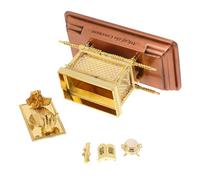 JECOMPRIS Authentic Jewish Ark Covenant Statue with Opening Lid Rod Manna Container Tablets Realistic Religious Tabletop Sculpture for Home Office Synagogue Display Faith-inspired Spiritual