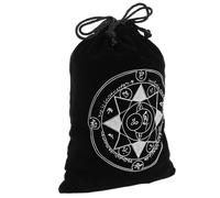 JECOMPRIS Black Flannel Tarot Card Storage Bag with Drawstring Closure for Convenient Storage of Crystals and Jewelry, for Party Favors and Casual Gatherings, Featuring A Unique and Stylish