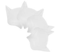 JECOMPRIS Blank with Comfortable Wear and Skin-friendly Design Animal Masks White for Adults 4pcs Plastic Fox and Cat Shapes for Halloween Party Props and Masquerade Dress-up