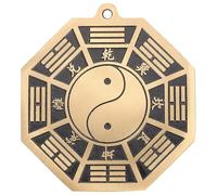 JECOMPRIS Brass Bagua Mirror Feng Shui Ornament Decorative Pendant for Home Luck Protection Evil Spirits Exorcism Traditional Chinese Art Craft