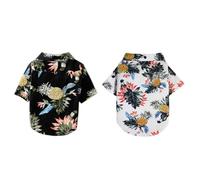 JECOMPRIS Breathable Hawaiian Style Dog Shirt for Summer, Navy Polyester Pet Coat Easy to Put and Take, for Sleeping Time and Outdoor Use