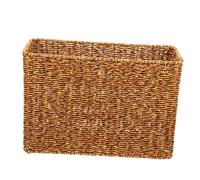 JECOMPRIS Brown Plastic Magazine Racks the Living Room, Rectangular Woven Storage Basket with Environmental Protection Features, for Storing Sundries and Snacks in Hotel or Home